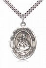 Men's Pewter Oval Our Lady of Mount Carmel Medal