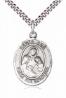 Men's Pewter Oval Saint Agatha Oval Medal