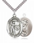Men's Pewter Oval St. Christopher Golf Medal