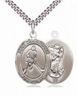 Men's Pewter Oval St. Christopher Ice Hockey Medal