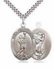 Men's Pewter Oval St. Christopher Lacrosse Medal