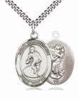 Men's Pewter Oval St. Christopher Wrestling Medal