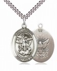 Men's Pewter Oval St. Michael Navy Medal