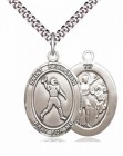 Men's Pewter Oval St. Sebastian Football Medal