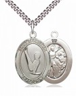Men's Pewter Oval St. Sebastian Gymnastics Medal