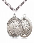 Men's Pewter Oval St. Sebastian Tennis Medal