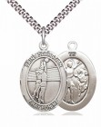Men's Pewter Oval St. Sebastian Volleyball Medal