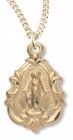 Women's 14kt Gold Over Sterling Silver Teardrop Miraculous Necklace + 18 Inch Gold Plated Chain &amp; Clasp