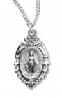 Women's Sterling Silver Fancy Shield Shaped Miraculous Necklace with Chain Options