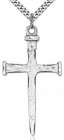 Large Nail Cross Pendant, Sterling Silver