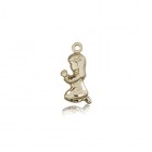 Praying Girl Medal, 14 Karat Gold
