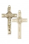 St. Benedict Crucifix Pendant, 14 Karat Gold
