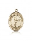 St. Christopher Tennis Medal, 14 Karat Gold, Large