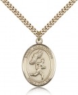 St. Christopher Track and Field Medal, Gold Filled, Large
