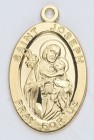 St. Joseph Pendant Oval, 16 Karat Gold Over Sterling