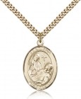 St. Fina Medal, Gold Filled, Large