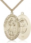 Divine Mercy Medal, Gold Filled