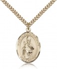 St. Augustine of Hippo Medal, Gold Filled, Large