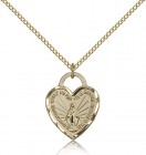 Miraculous Heart Medal, Gold Filled