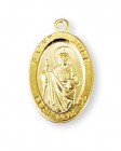 St. Jude Pendant, 16 Karat Gold Over Sterling Silver with Chain