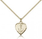 Heart Confirmation Medal, Gold Filled