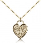 Confirmation Heart Medal, Gold Filled
