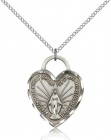 Miraculous Heart Medal, Sterling Silver