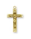 Crucifix Pendant, 16 Karat Gold Over Sterling Silver with Chain
