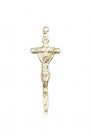 Papal Crucifix Pendant, 14 Karat Gold