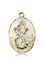 Our Lady of Medugorje Medal, 14 Karat Gold