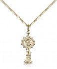 Monstrance Medal, Gold Filled