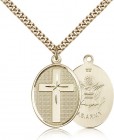 Army Cross Pendant, Gold Filled