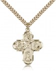 Franciscan 4 Way Cross Pendant, Gold Filled