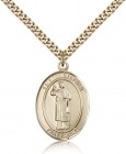 St. Stephen the Martyr Medal, Gold Filled, Large