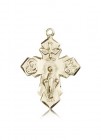 4 Way Cross Pendant, 14 Karat Gold