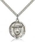 Blessed Damian of Molokai Medal, Sterling Silver
