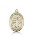 St. Christopher Wrestling Medal, 14 Karat Gold, Large