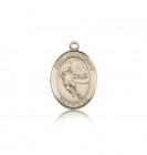 St. Christopher Hockey Medal, 14 Karat Gold, Medium