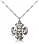 5 Way Cross Pendant, Sterling Silver