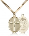 National Guard Cross Pendant, Gold Filled