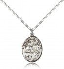 Sts. Cosmas and Damian Medal, Sterling Silver, Medium
