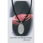 Boy's St. Christopher Football Medal with Leather Chain and Prayer Card Set