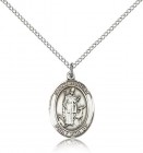 St. Hubert of Liege Medal, Sterling Silver, Medium