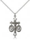 Jesus, Mary and Joseph Medal, Sterling Silver