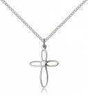 Loop Cross Pendant, Sterling Silver
