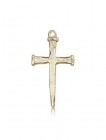 Nail Cross Pendant, 14 Karat Gold