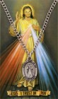 Oval Divine Mercy Medal and Prayer Card Set