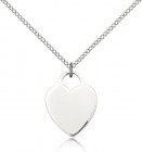 Heart Medal, Sterling Silver
