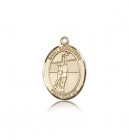St. Sebastian Volleyball Medal, 14 Karat Gold, Medium