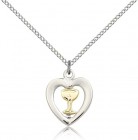 Chalice Heart Medal, Two-Tone